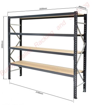 Longspan Shelving 2000mm High x 460mm Deep (2100mm Beams) ChipBoard Shelves