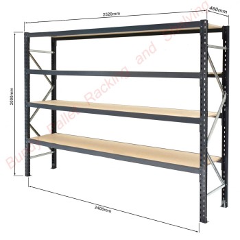 Longspan Shelving 2000mm High x 460mm Deep (2400mm Beams) ChipBoard Shelves