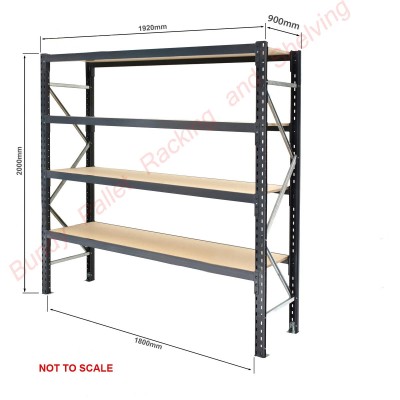 Longspan Shelving 2000mm High x 900mm Deep (1800mm Beams) ChipBoard Shelves