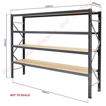 Longspan Shelving 2000mm High x 900mm Deep (2400mm Beams) ChipBoard Shelves