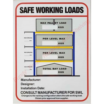 Load sign - Pallet Racking